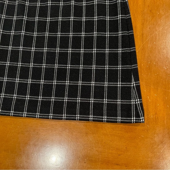 NEW J.Jill Black/Cream Windowpane Plaid Mini Skirt SP Small Petite Cotton Blend - Picture 6 of 16